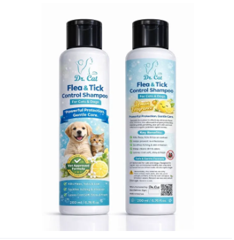Dr. Cat Flea &Tick Control Shampoo 200ml for Cats & Dogs