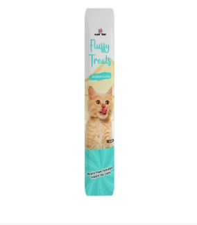 Maw and Paw Fluffy Treats Salmon Flavor – Grain-Free Lickable Creamy Puree Cat Treats | High-Protein & Omega-3 Rich Snack for All Breeds (15g x 5 Strips)